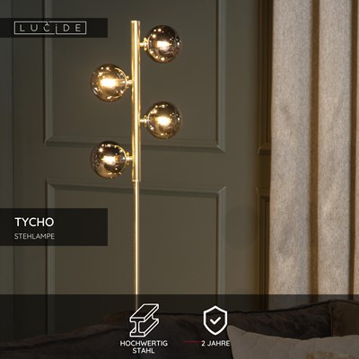 Lucide TYCHO - Stehlampe - 4xG9 - Mattes Gold / Messing